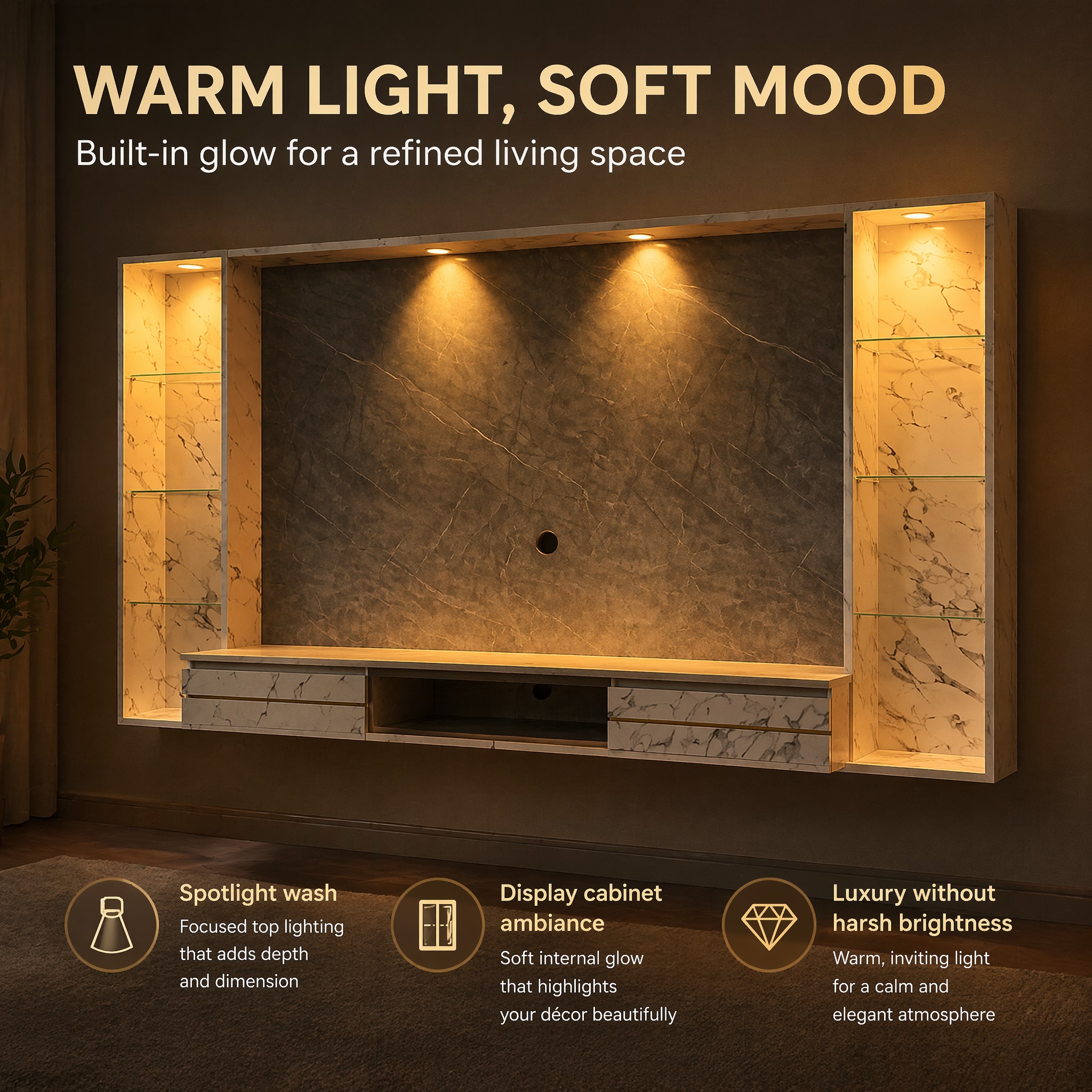 EE LIFE DESIGN 8FT FLOATING TV WALL CABINET / 8FT WALL KABINET|FREE INSTALLATION - Image 3