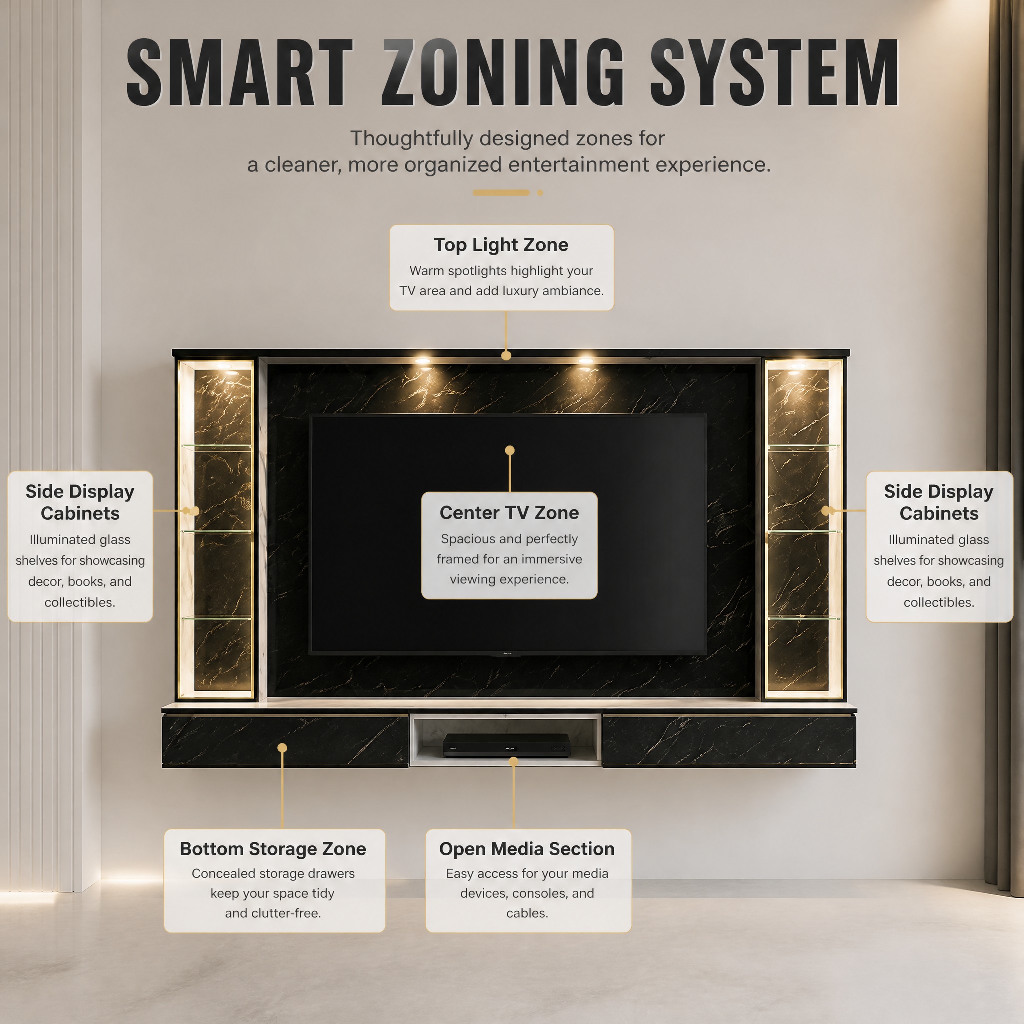 EE LIFE DESIGN 8FT FLOATING TV WALL CABINET / 8FT WALL KABINET / FREE INSTALLATION - Image 4